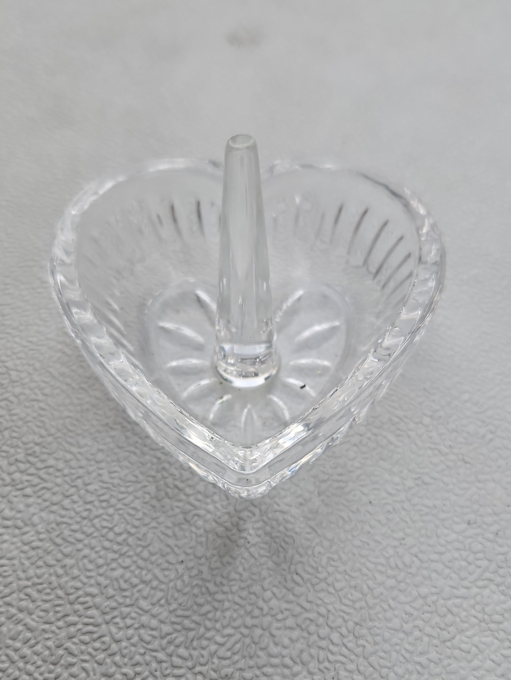 Vintage Clear Glass Heart Jewelry Holder - Vintage